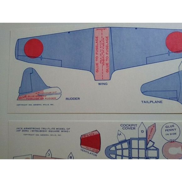 Airplane Toy Jack Armstrong Vintage Tru-Flite Model Japanese Zero GM Cereal - Picture 9 of 10